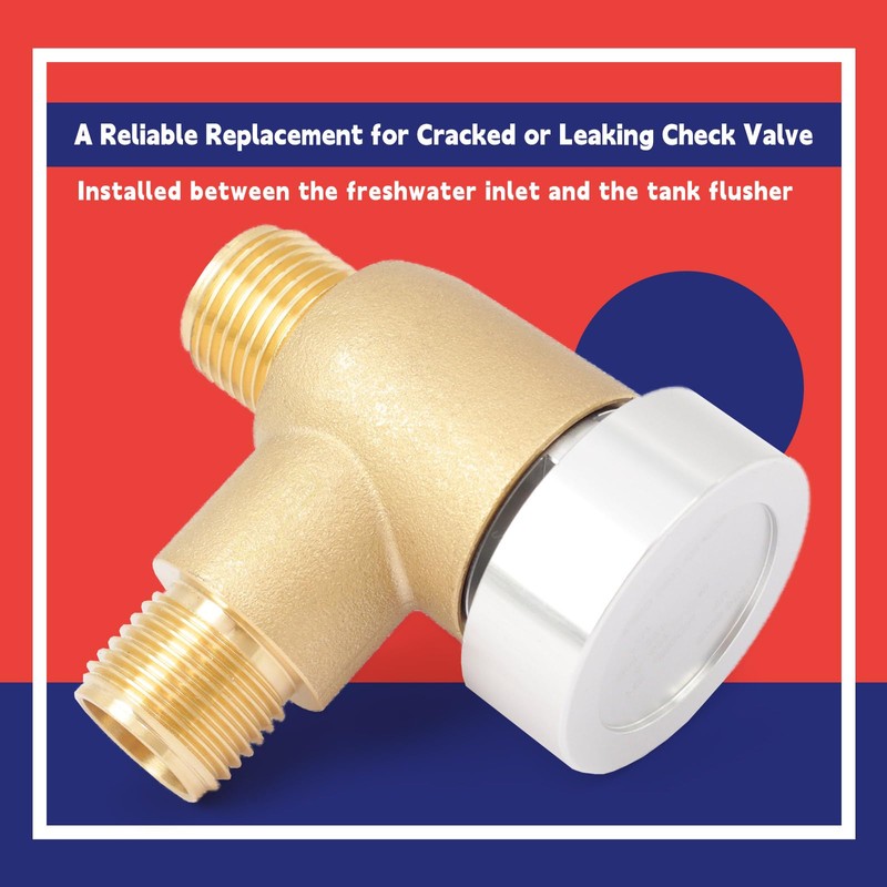 Dusledel Upgraded 571-VAC-CHK-A Brass RV Vacuum Breaker Check Valve, 571