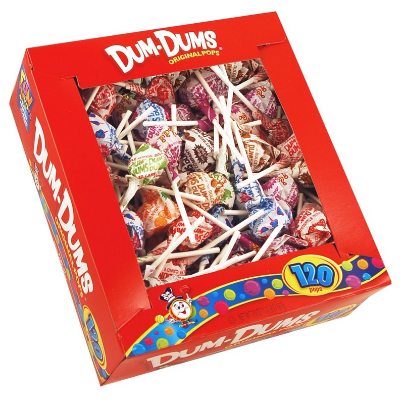 Dum-Dum-Pops, Assorted Flavors, Individually Wrapped, 120 Count Box