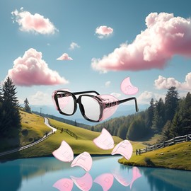 4Pcs Pink Safety Eye Glasses Side Shields Flexible Lightweight Running Cycling Outdoor Sports Glasses Wind Shield for Adults Safety Goggles and Glasses Eye Protection