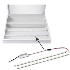 jimwhen 2x2 FT LED Magnetic Retrofit Kit,2FT LED Troffer Retrofit Kit,18W,Daylight White 5000K,0-10V Dimmable,T8 T10 T12 Fluorescent Replacement LED Light Strip,Quick Easy Install