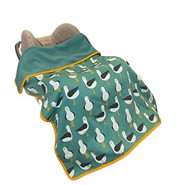 BundleBean 100% jersey cotton blanket, reversible double layer blanket with fleece and contrast trim. 100 x 75cm. Perfect baby gift, baby shower. Great for cots, moses baskets, prams and strollers
