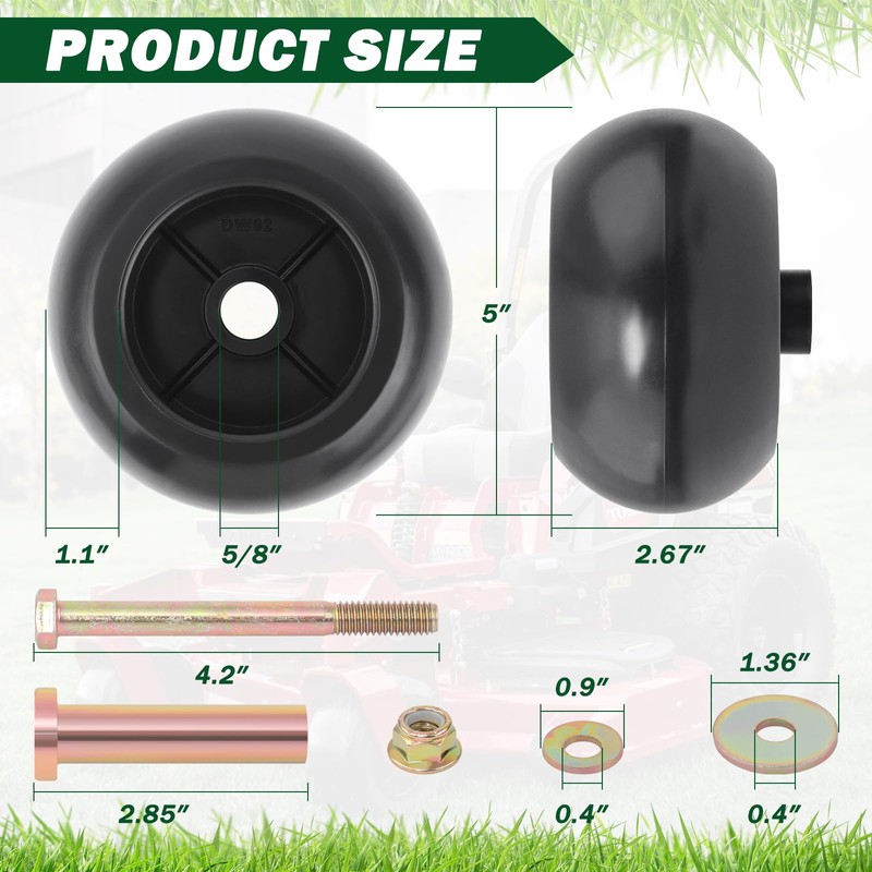 CheeMuii 8 Pack Lawn Mower Deck Wheel Kit Heavy-duty Mower