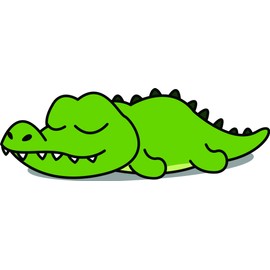 Cute Sleepy Lazy Crocodile Cartoon Vinyl Sticker (8" Wide, Crocodile)