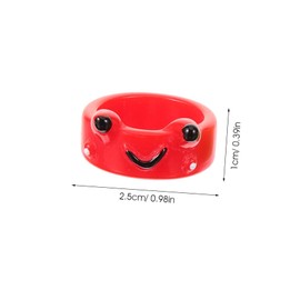 Baluue 6pcs Cute Frog Rings Lightweight Resin Finger Jewelry for Teens Fun Animal Punk Style Non Party Accessories