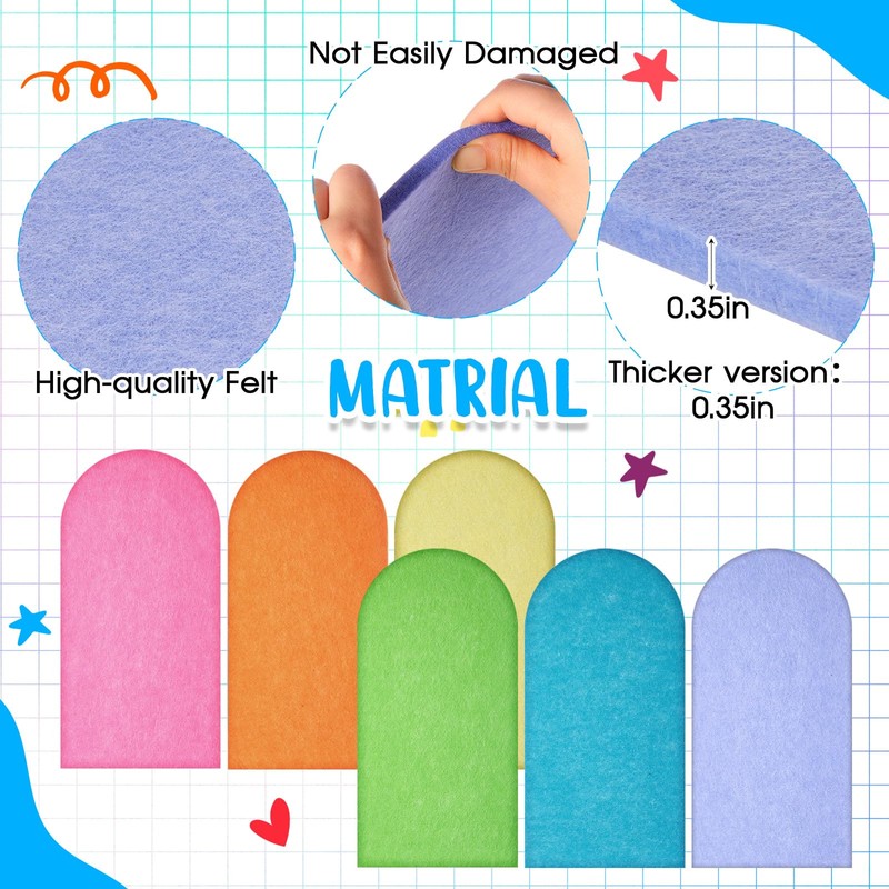 Jetec 6 Pcs Felt Wall Padding for Kids Anti Collision