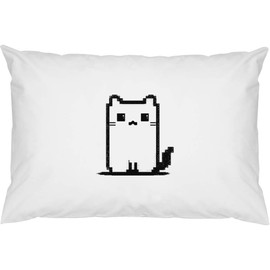 2 x 'Pixel Cartoon Cat' Cotton Pillow Cases (PW00040623)
