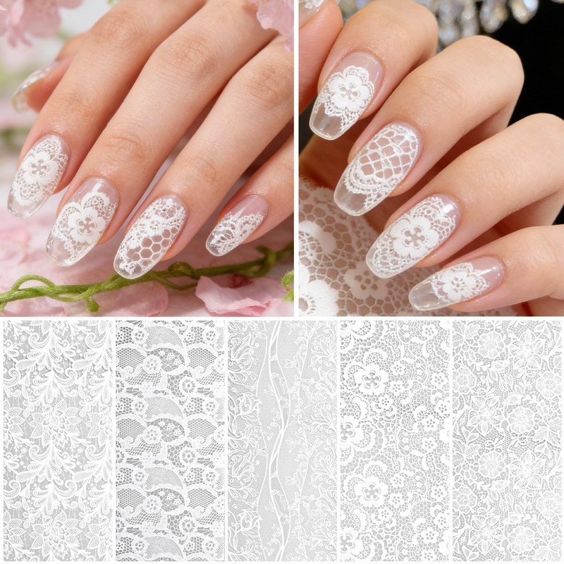 SmallCat 30 Pcs Nail Transfer Foil, Lace Nail Foil, Lace
