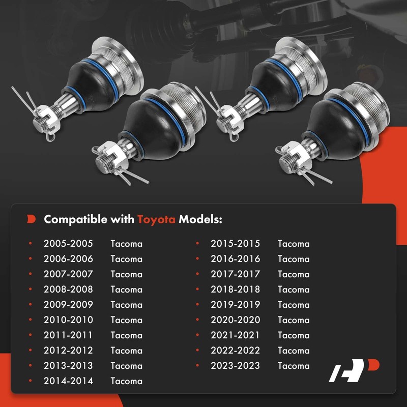 A-Premium Set of 4, Front Upper and Lower Ball Joints