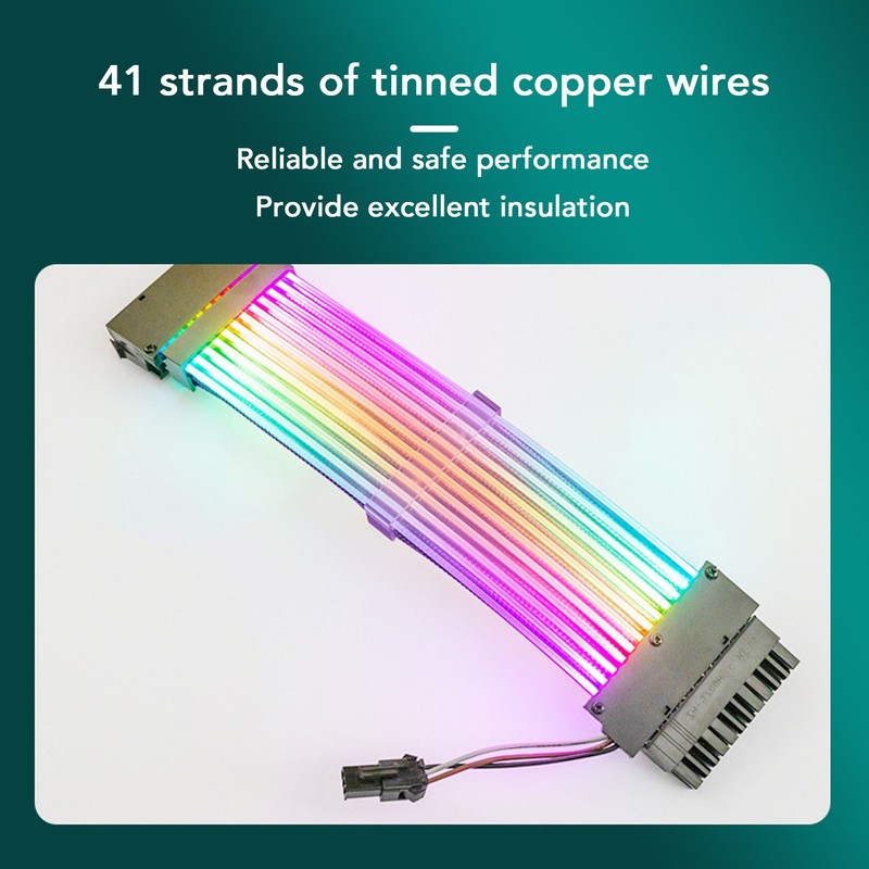 ARGB Extension Cable 24PIN 41pcs Copper Wire Colorful Plug and