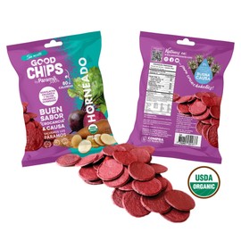 Baked Organic Beets and Yacon Chips by GOOD CHIPS! 100% Natural, Oil Free, Only Two Ingredients: Organic Beets and Yacon Root. Andean Superfood 0.7 oz Bags, Pack of 12