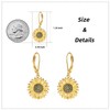 Sunflower Dangle Drop Earrings 925 Sterling Silver Sunshine Leverback Earring