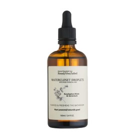 Read The Label - Eucalyptus Dives & Geranium Water-Closet Droplets - with 100% Pure Essential Oils - Geranium, Eucalyptus, Basil and Patchouli - Purifies & Freshens The Bathroom – 100ml