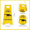 Generic Cat Vomit Caution Sign, Funny Cat Sign Decor, Yellow