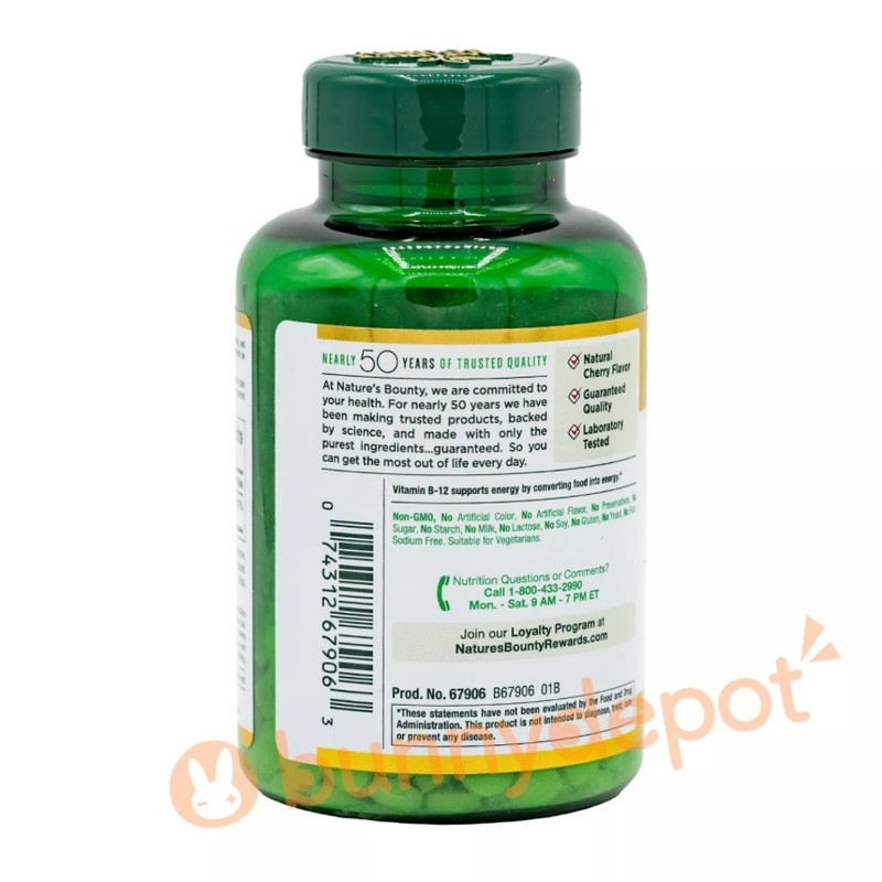 Nature's Bounty Vitamin B-12 2500mcg 300 Tablets Quick Dissolve 2025+