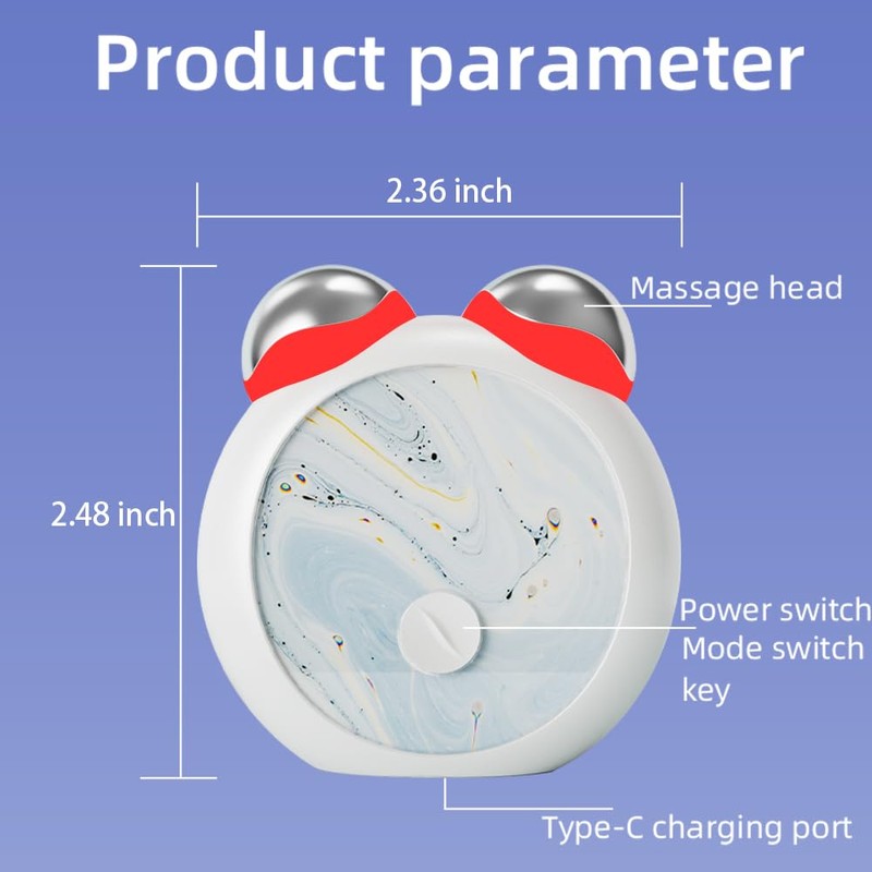 Microcurrent Facial Device, Mini Face Lift Device, Double Roller Facial