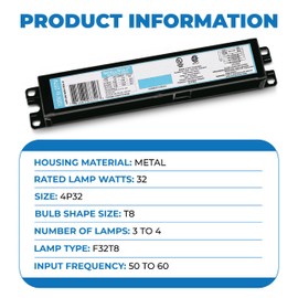 OHLECTRIC (10 Pack) Replacement for ICN-4P32-SC 3 & 4 Lamp T8 Fluorescent Electronic Ballast - 120-277 Volt - Instant Start - UL Approved