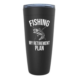 Fishing Lovers Black Edition Viking Tumbler 20oz - Fishing My Retirement Plan - Fisherman Fisher Boyfriend Lure Outdoorsmen Bass Pro Boat Lake Lovers Rod