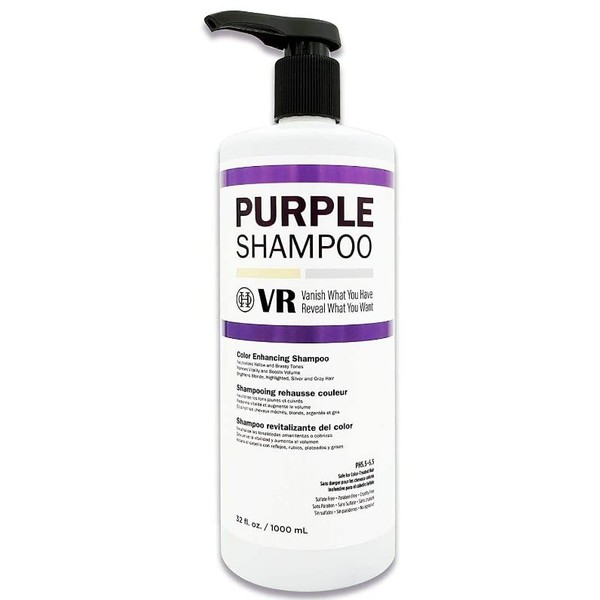 COCO-HONEY Cocohoney VR Color Enhancing Purple Shampoo for Blonde, Highlighted, Silver and Gray Hair | Neutralizes Yellow and Brassy Tones | Safe for Color-Treated Hair (32 Oz. (1000 Ml.))