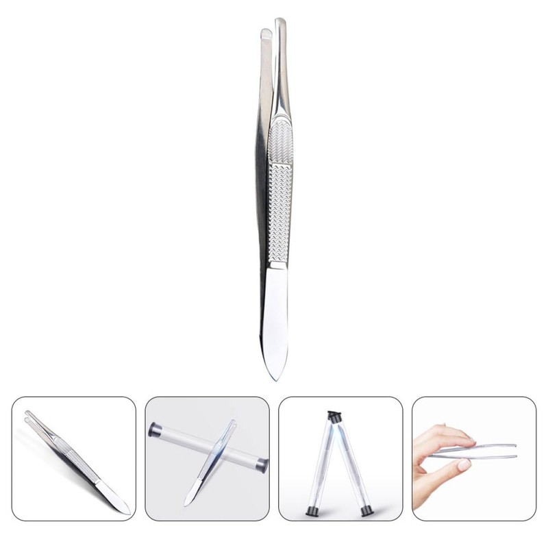 FOMIYES Ergonomic Stainless Steel Tweezers for Women's Facial Hair Removal
