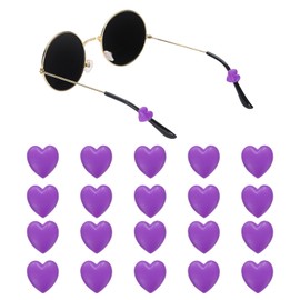 HARFINGTON 10pair Eyewear Ear Grip Heart-Shaped Silicone Eyeglasses Temple Stopper Anti-Slip Glasses Retainers Holder for Daily Wear Glasses Sunglasses Reading Eyeglasses, Purple