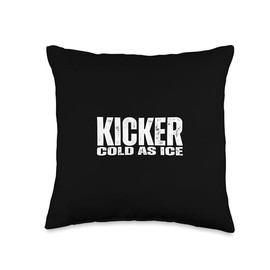 Kicker Cold As Ice | Funny Football Athlete Quote Throw Pillow