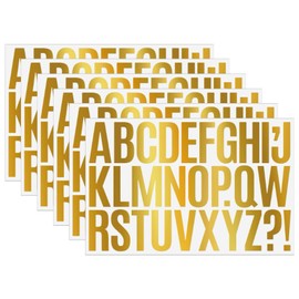 2 Inch Gold Foil Capital Letter Stickers,6 Sheets Large Alphabet Stickers for Water Bottles, Invitations, Party Banners, Journals | Durable Gold Stamping Sticker Set