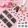 2 Boxes 3D Bow Nail Charms, Black Mini Bow Charms