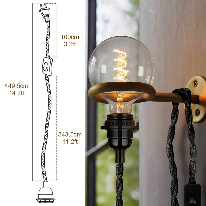 EE Eleven Master Industrial Plug in Pendant Light Cord Kit
