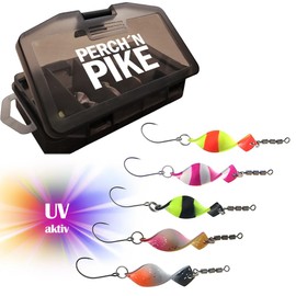 Trout Spoon Set for Trout & Bass, Trout Bait with Box for Fishing with UL Baits in Two Sizes, Fishing Accessories for Fishing with Spoons, 5 or 10 Pieces (5 x 2.8 cm / 2.8 g)