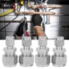 4Pcs Stainless Steel Compression Fitting Straight DoubleFerrule Tube Adapter for