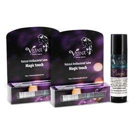 Vilana 100% Natural Magic Touch Antibacterial Salve, Soothes Irritated Damaged Skin, Itching, Dry Skin, Cold Sores, Rashes, Bruises, Sulphate-Free Balm, Magic Healer with Natural Oils - 10ml (Pack 2)