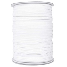 200m Elastic Band for Masks, Elastic Band, Thin Elastic Band, Flat White Fabric for Sewing and Crafts, Elastic, 200 m x 6 mm, White