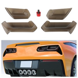 HECASA Rear Tail Light Lens Kit Molded Acrylic Compatible with 2014-2019 Corvette C7 Smoked Exterior Protection Taillight Cover Accessories Kit
