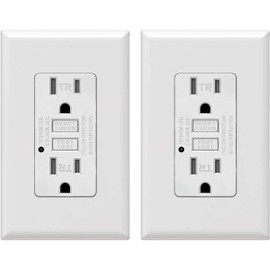 GFCI Outlet Tamper Resistant Receptacle Outlet with LED Indicator, 15 Amp 125 Volt Slim Design Wall Plate and Screws Included ETL Listed MICMI (15A GFCI 2pack)