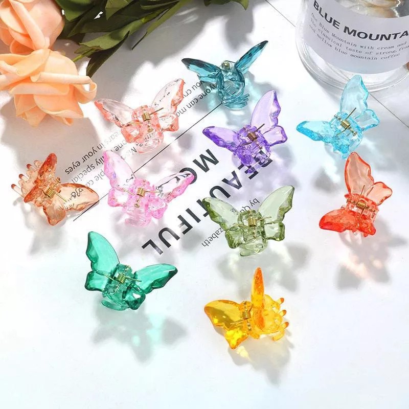 KH 10 Pares De Mini Pinzas Mariposa Colores Cabello Niñas