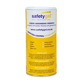 Datesand Group Super Absorbent Granules - SafetyGel 360g Shaker Pot Ideal for Absorbing Large Spills of aqueous Materials, Vomit, Blood and Mucus