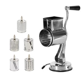 DYRABREST Rotary Handheld Grater,Food Mills Grinder Vegetable Grater Slicer-Shredder Grinder with 5 Drum Blade Grinding Tool Set