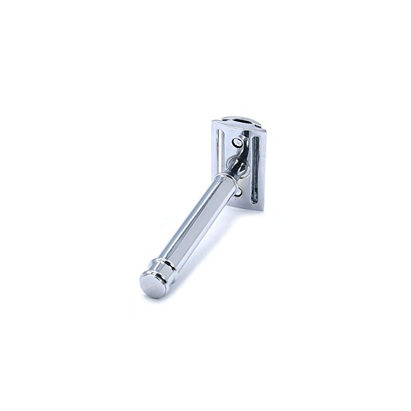 OdontoMed2011 3.5" Plain Smooth Handle Safety Razor Chrome Plated With
