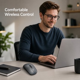 AI Voice Typing Wireless Mouse – Multi-Mode Silent Mouse with Voice Translation, Search & Smart Display for Laptop and PC