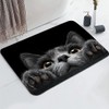Rstick Grey Cat Peeking Printed Bathroom Rug Non - Slip