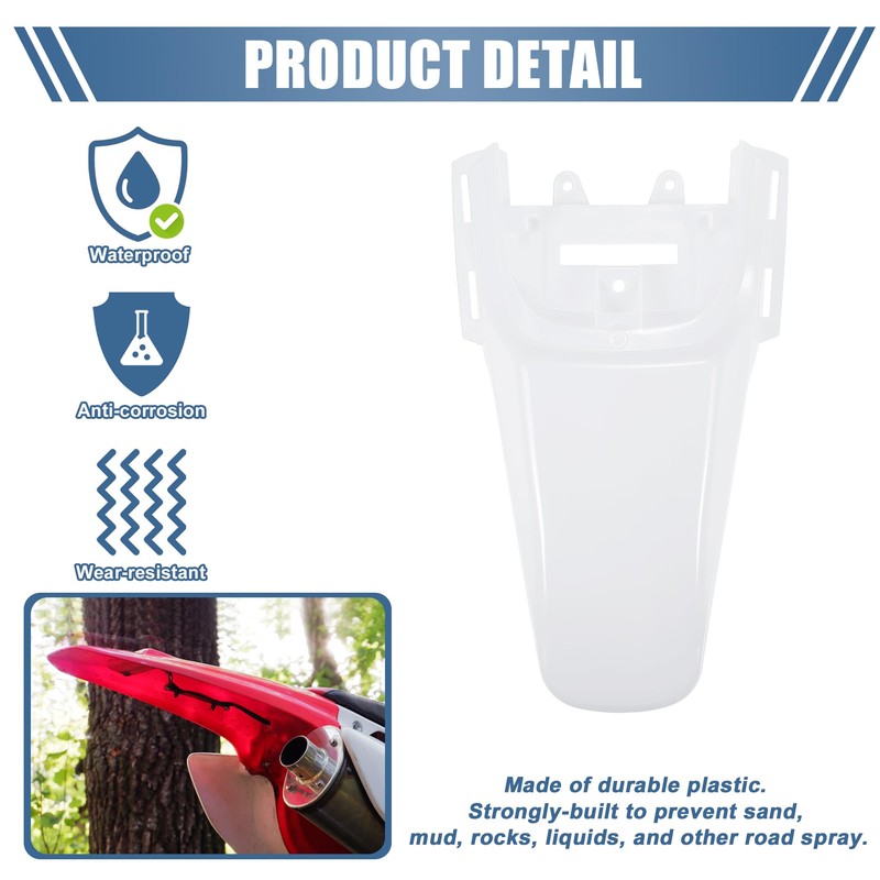 A ABSOPRO Motorcycle Rear Mudguard White Suitable for Honda –