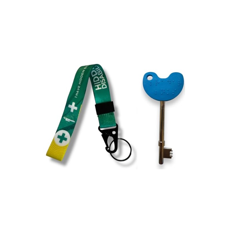 NKS UK Toilet Access Key with Hidden Disability Wrist Lanyard,