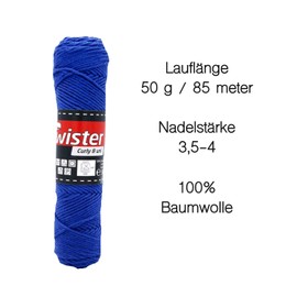 Crochet Yarn Cotton Yarn Knitting Crochet Crafts 5 x 50 g Colour 56 Royal with Zip Bag