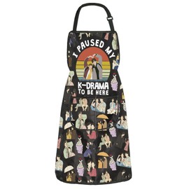 ZJXHPO K Drama Kitchen Apron Korean TV Show Fans Kitchen Decor Korean Lover Gift Housewarming Gift (C-KDrama Apron)
