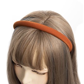axy Fabric Headband with Fine Metallic Threads - Padded - Beautiful Women's Headband Hair Accessories Hair Band HRK7B (Orange Brown)