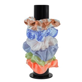 Yuknees Acrylic Scrunchie Holder Clear Hair Tie Accessories Stand Hair Bracelet Display Accessories Organizer Cute Room Decor for Teen Girl Gifts-BLACK