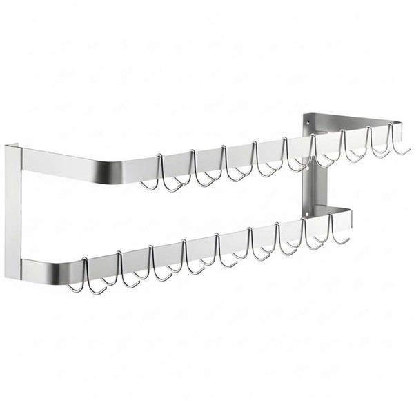 Zedfire 48" Stainless Steel Wall Mounted Pot Rack, Double Line