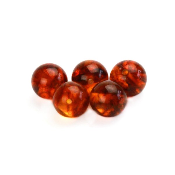 Happy Bomb Amber, Large, 0.5 inch (12 mm), Round Beads, Natural Stone, Beads, Sold Separately, 2 Pieces, Power Stone, Bracelet Making