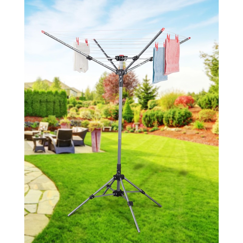 STORAGE MANIAC Outdoor Umbrella Drying Rack, 8 Lines with 82