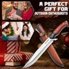 Hunting Knife with Leather Sheath, Full Tang Fixed Blade Knife